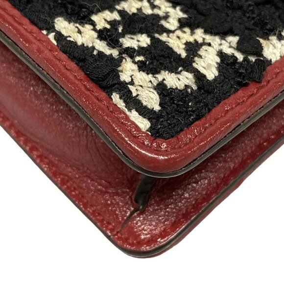 Auth GUCCI Dionysus 476432 Black White Bordeaux Tweeds Leather - Shoulder Bag - Picture 3 of 16
